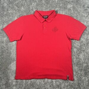 Southpole Solid‎ Red Polo Shirt Mens XL Short Sleeve Big Logo Embroidered Y2K